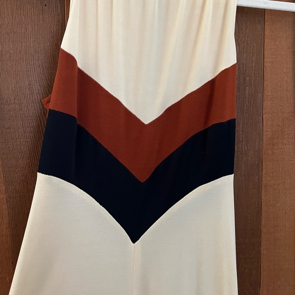 Incredible Vintage 70s Handmade Chevron Maxi Dress Gown - Picture 4 of 9